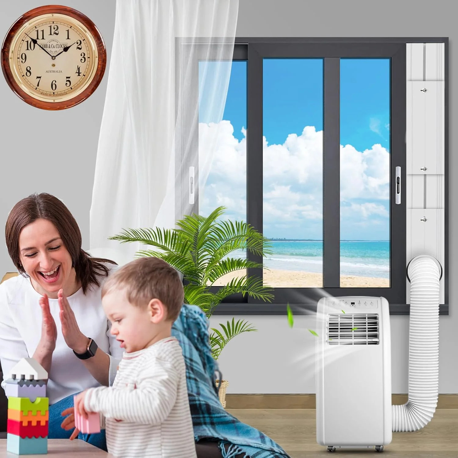 Portable Air Conditioner Window Kit with Universal Coupler Fit for 5.1″/5.9″ Exh