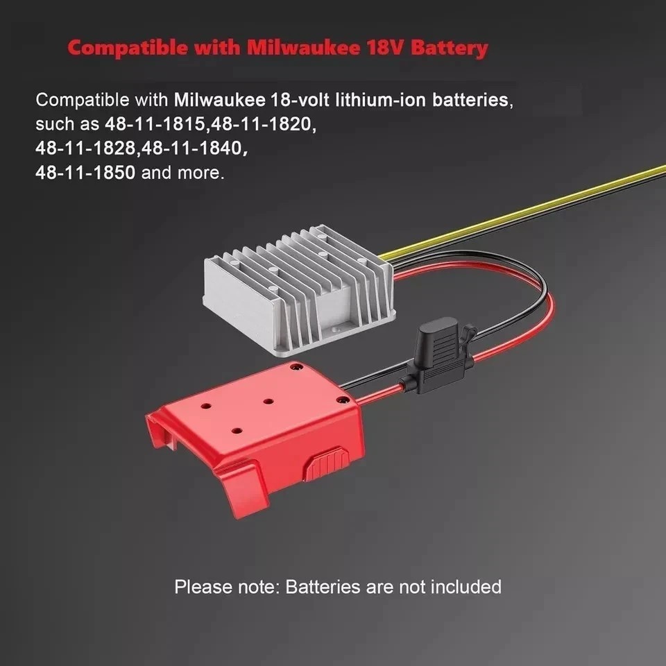 18v to 12v Step Down Converter for Milwaukee M18 Power Wheels Battery Adapter D