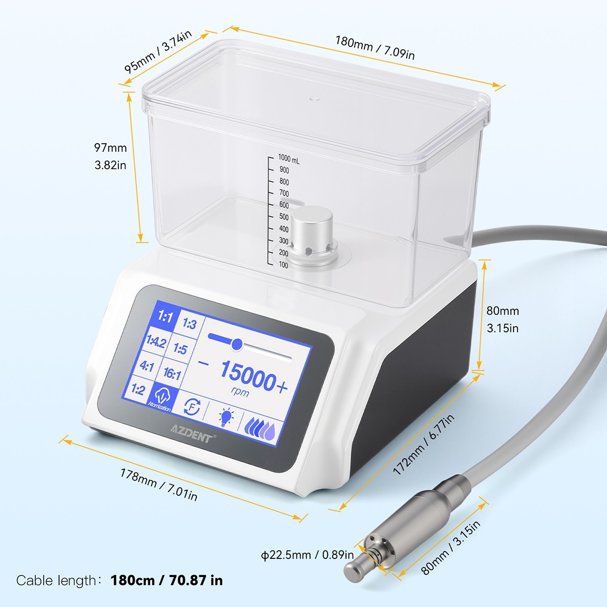 NSK Style Dental LED Brushless Electric Micro Motor/1:1/1:5/1:4.2 LED Handpiece