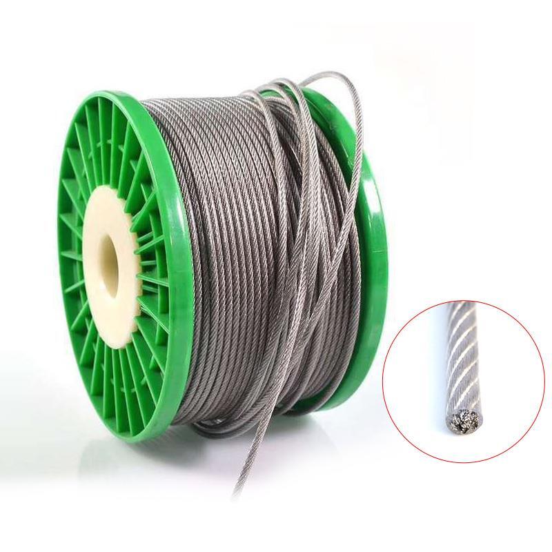 304 Stainless Steel Wire Rope Cable Rigging Φ0.5mm-12mm PVC Coated Clear / Black