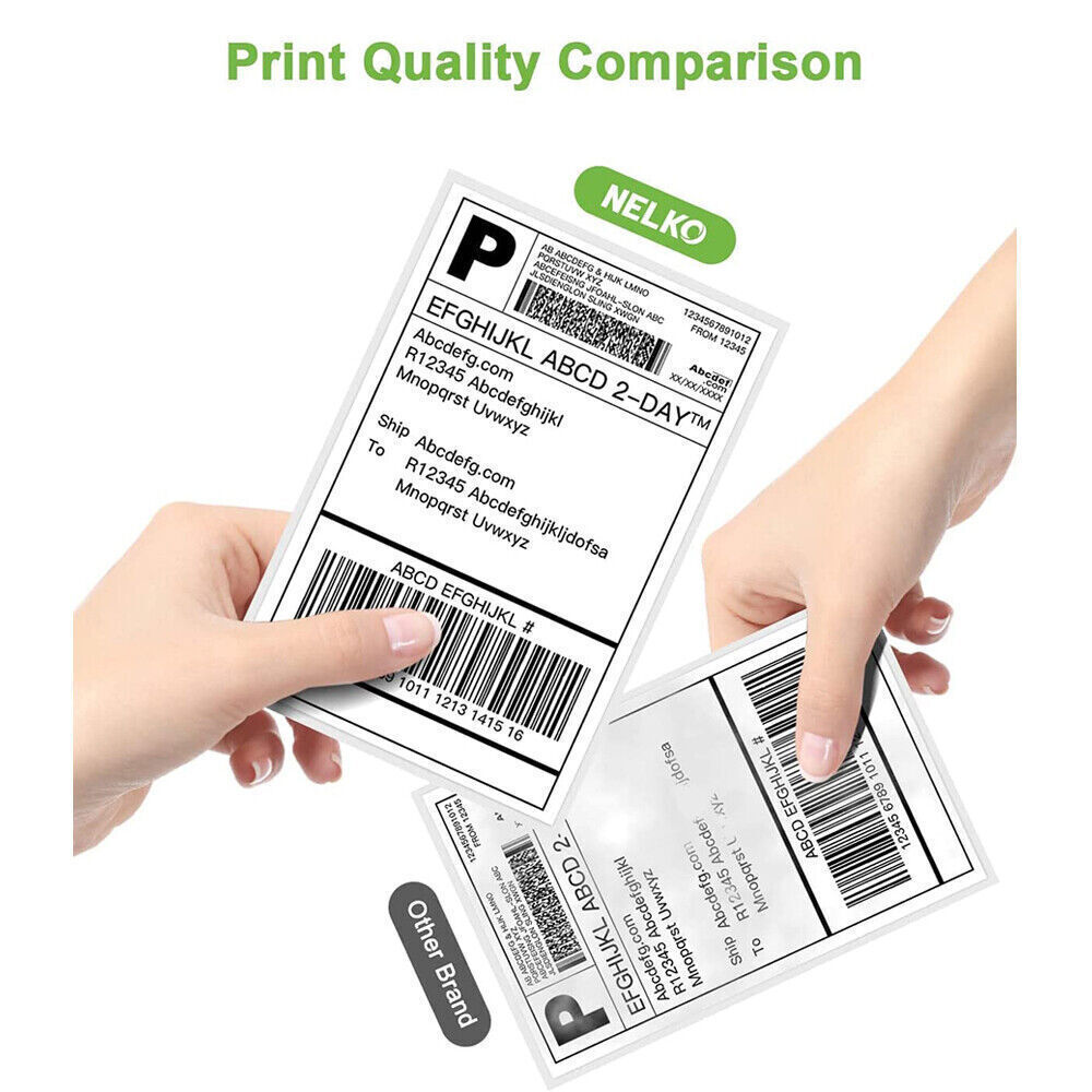100-5000 4″x6″ Fanfold Direct Thermal Shipping Labels for Zebra & Rollo Printer