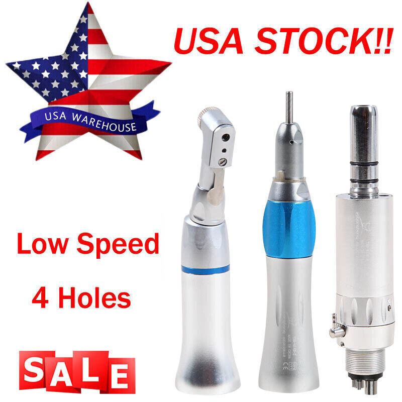 NSK Style Dental Slow Low Speed Handpiece Contra Angle Straight Air Motor 2H/4H