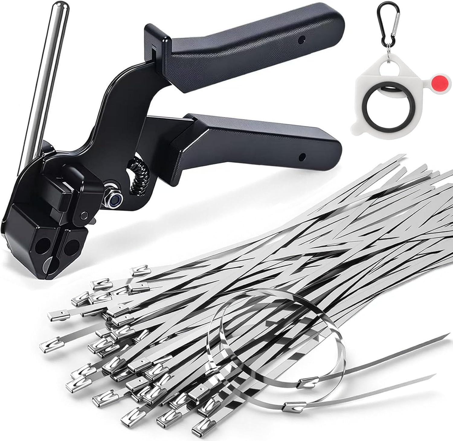 Metal Zip Ties with Stainless Steel Cable Tie 100pcs UV-Resistant, 11.8in