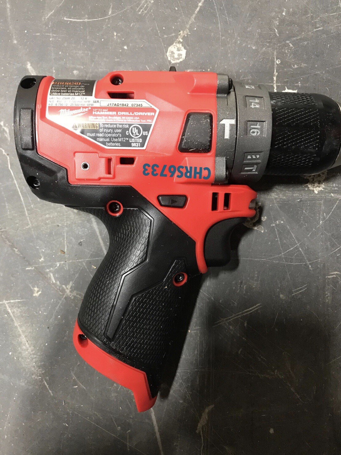 New Milwaukee 3404-20 M12 12v FUEL 1/2″ Brushless Hammer Drill 4.0 Battery