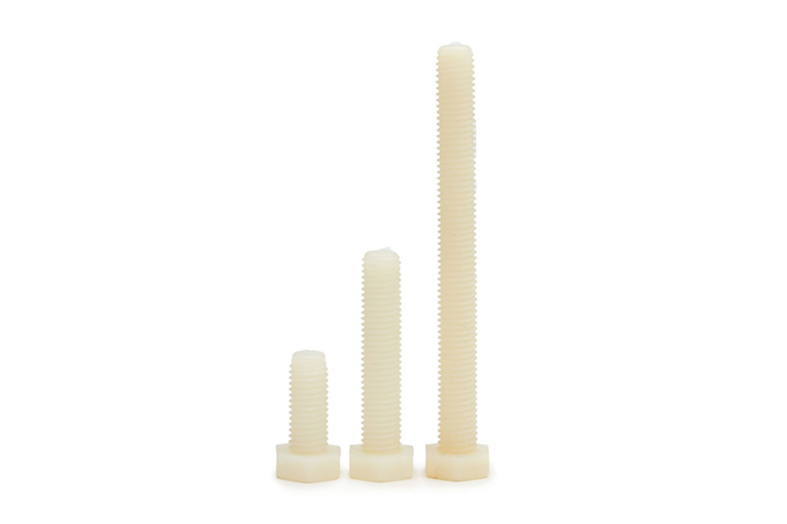 US Stock M4 M5 M6 M8 M10 M12 Hex Nylon screws hex bolts screws White L 6mm~100mm