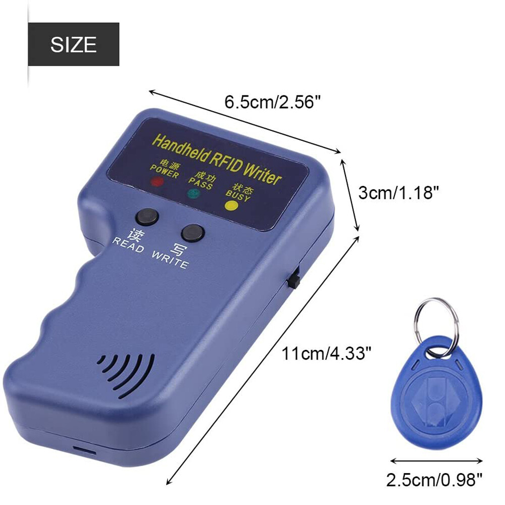 Handheld RFID Card Copier ID Key Reader Writer 125KHZ Duplicator Cloner 5 Tags