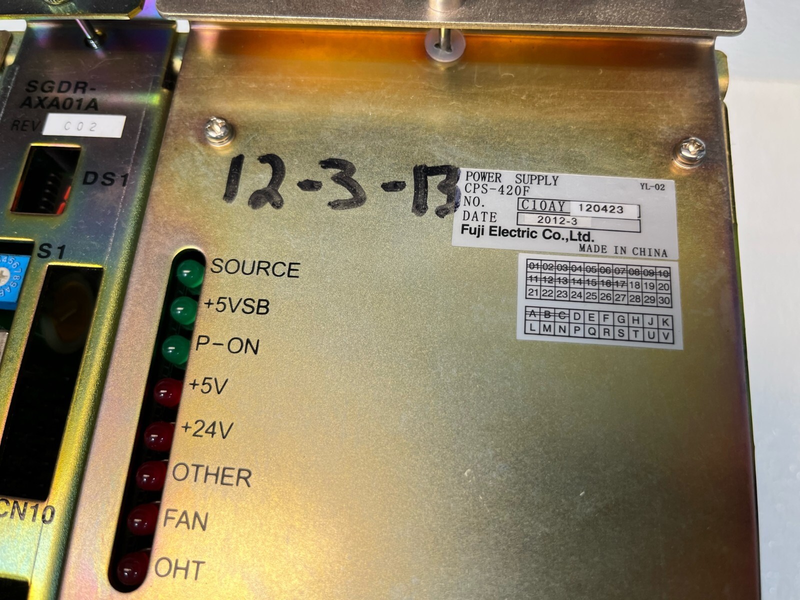 Fuji Electric JZNC-NRK01-1 JZNC-NIF01-1 SGDR-AXA01A CPS-420F JANCD-NCP01-1
