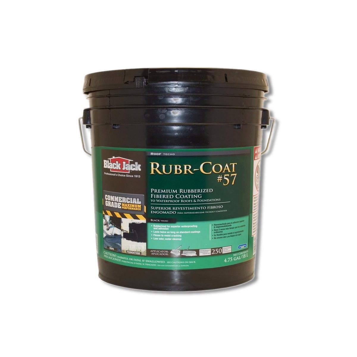 Black Jack Rubr-Coat #57 Gloss Black Rubber Roof Coating 5 gal 6080-9-30