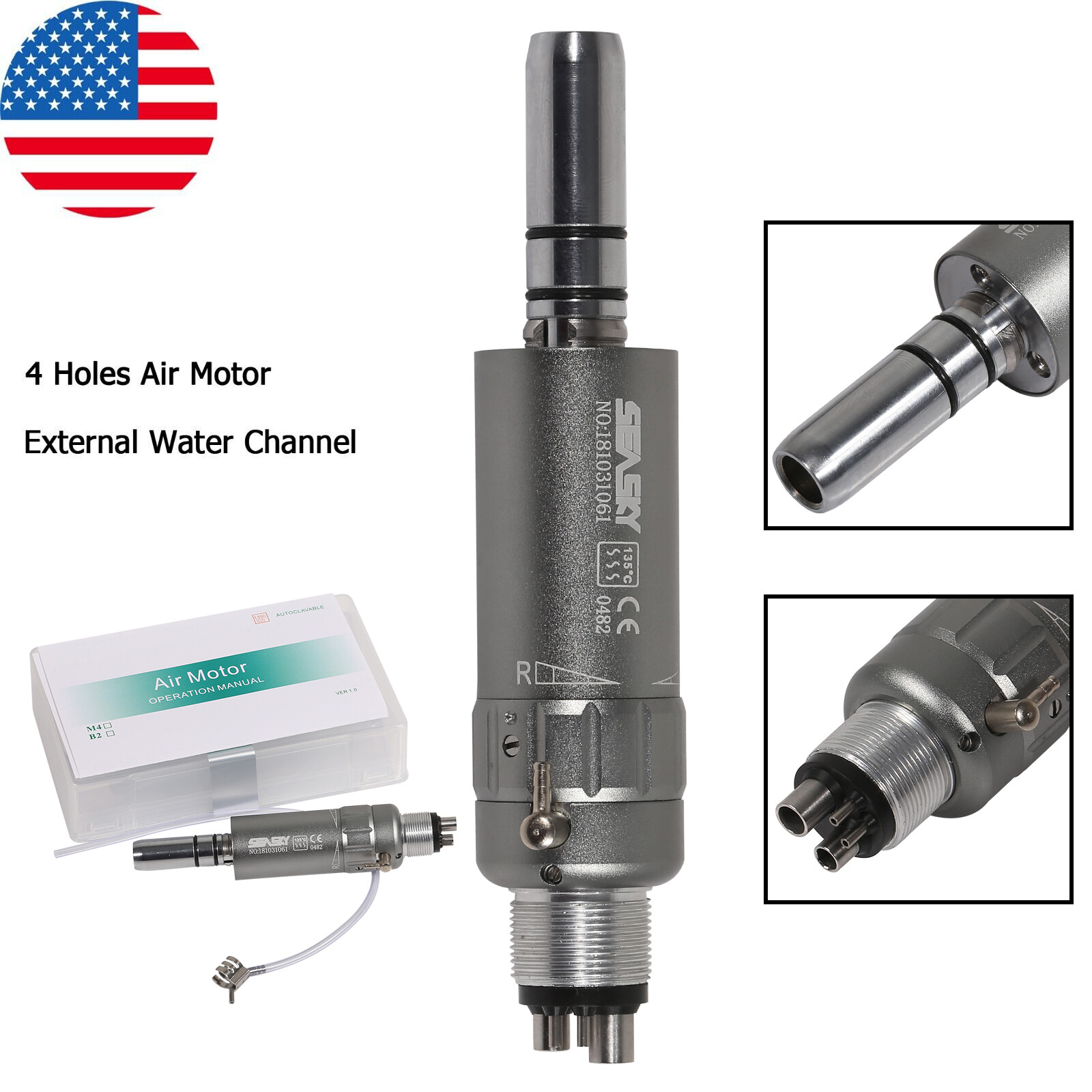 NSK Style Dental Low Slow Speed Air Motor Handpiece 2/4 Hole E-type 5 Models