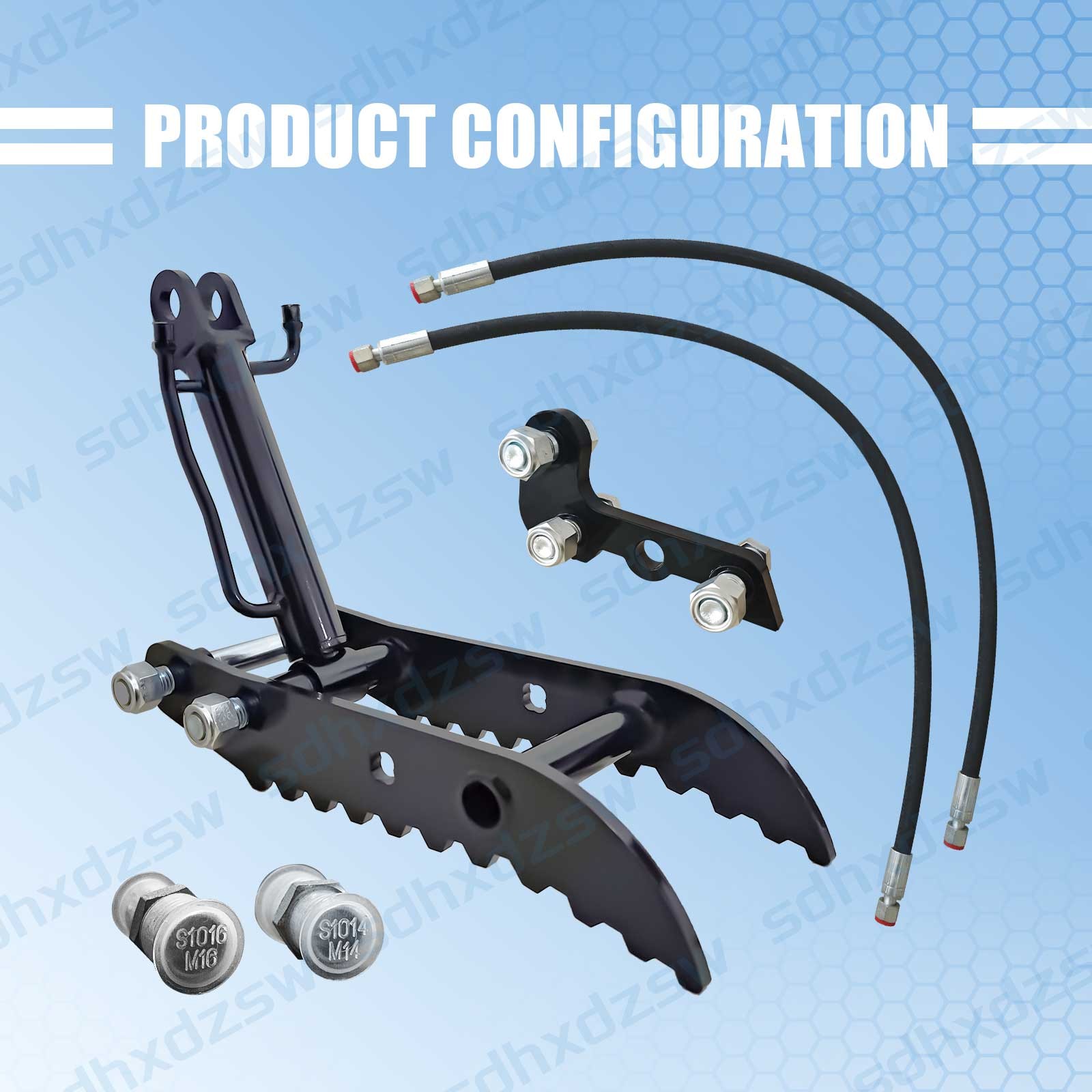 L-Shaped Bracket Hydraulic Thumb Clip For Mini Excavators Attachments 3-Holes