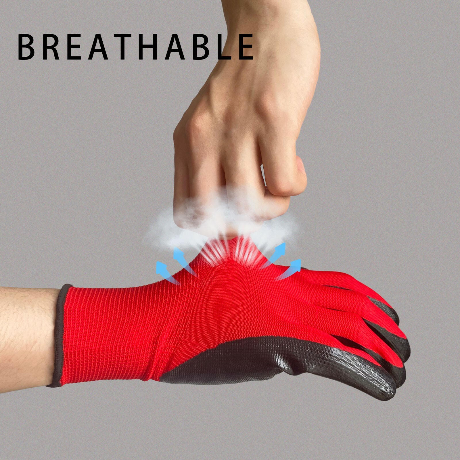 EvridWear 12 Pairs Lightweight Nitrile Coated Grip Work Gloves
