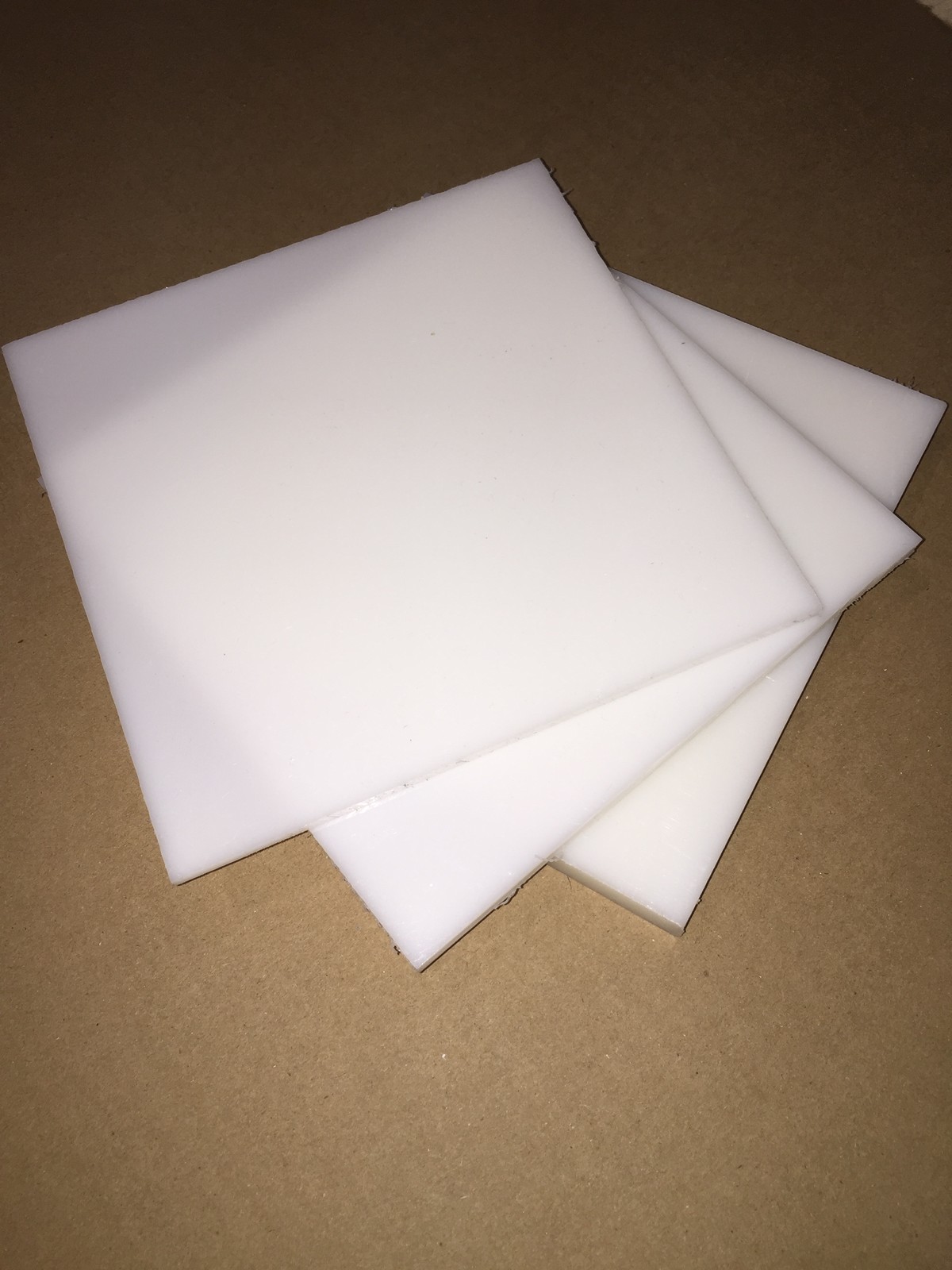 Natural HDPE Plastic Sheet 1/8″ x 24″ x 24″ (.125″)
