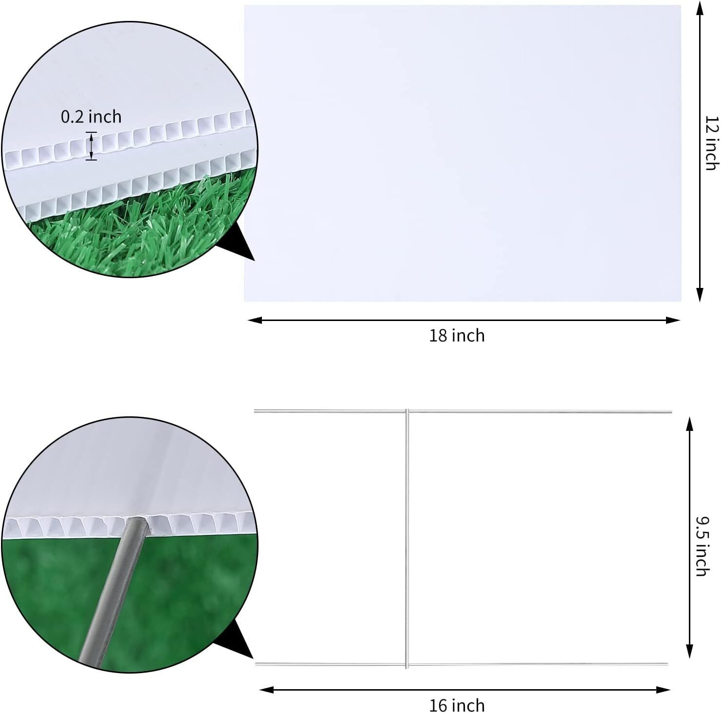 12×18 BLANK WHITE YARD SIGN KIT 3,5,10… Garage Yard sale W/STAKES+SHARPIES USA