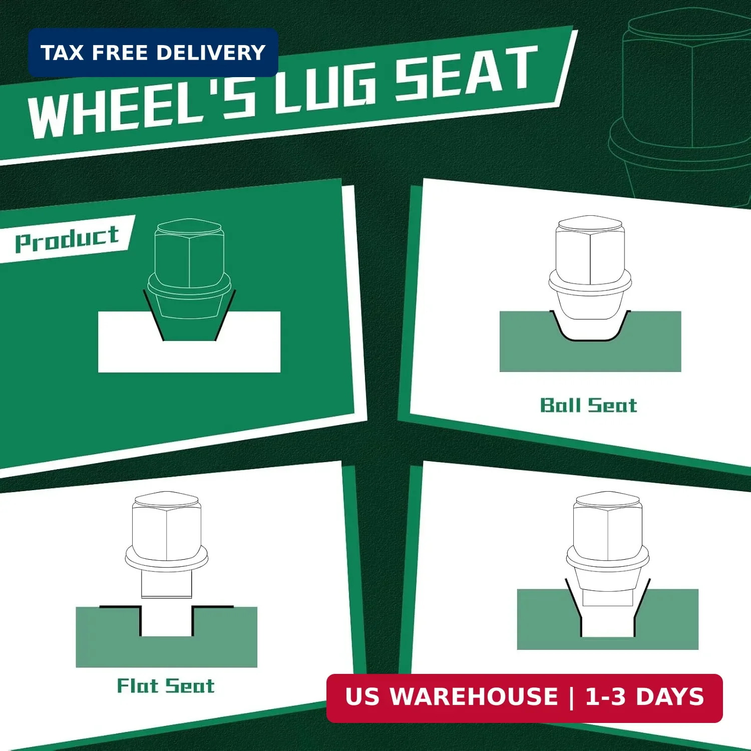M12*1.5 Wheel Lug Nut 20PCS Compatible with for 2009-2023 Ford