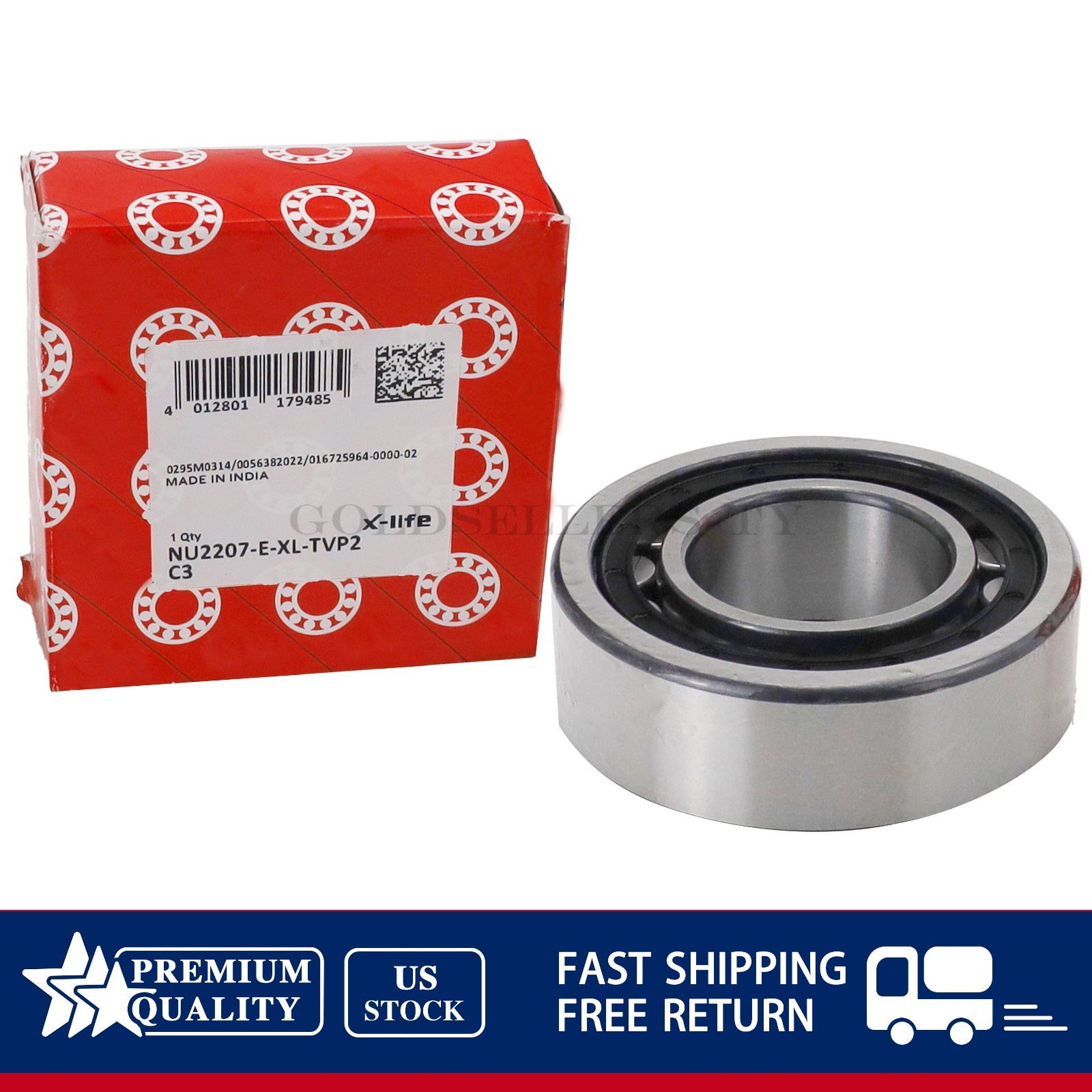 Cylindrical Roller Bearing Fits For FAG NU2207 E XL TVP2 C3 35x72x23mm