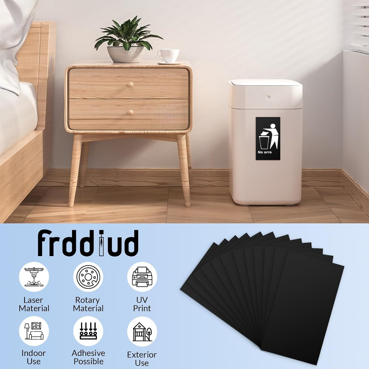 Laser Engraving Blank ABS Double Color Plastic Sheet (Black) | 11.8X6.49X0.05 In