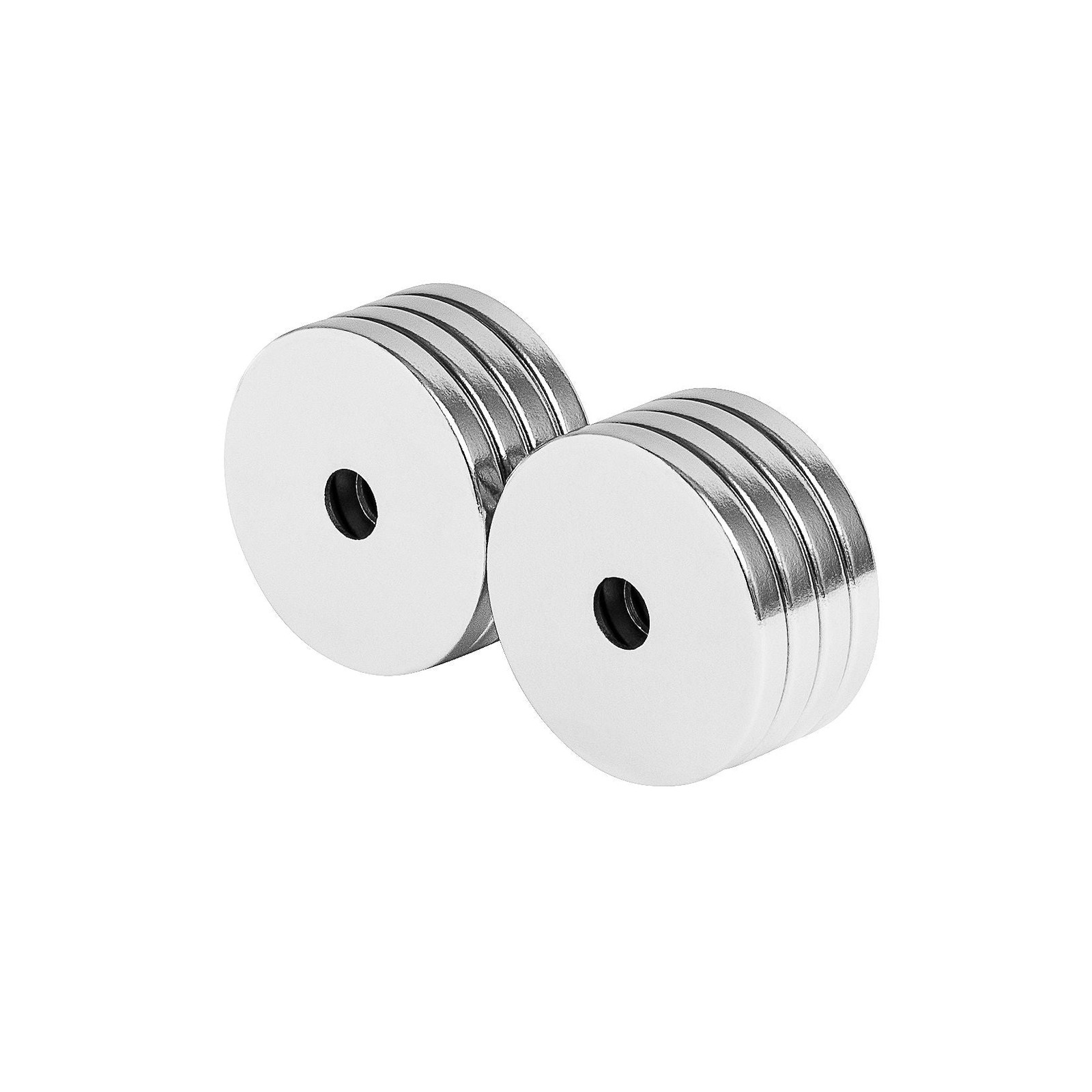 1 x 1/8 Inch Strong Neodymium Rare Earth Countersunk Ring Magnets N52 (8 Pack)