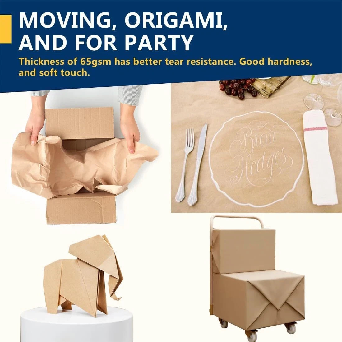17.5″ x 1200” Brown Kraft Paper 50 lb Basis Thick Roll Packaging Shipping NEW**