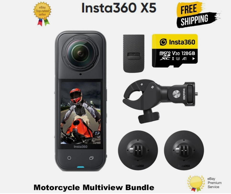 Insta 360 X5 Motorcycle Bundle 8K 360 Degree Action Camera – Brand New