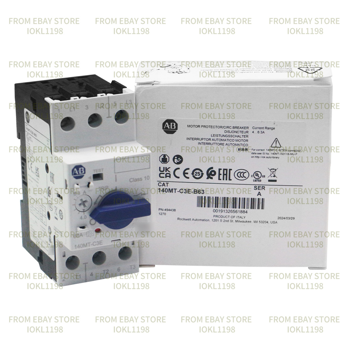 140MT-C3E-B63 Motor Protection Circuit Breaker New Allen Bradley-FAST Shipping