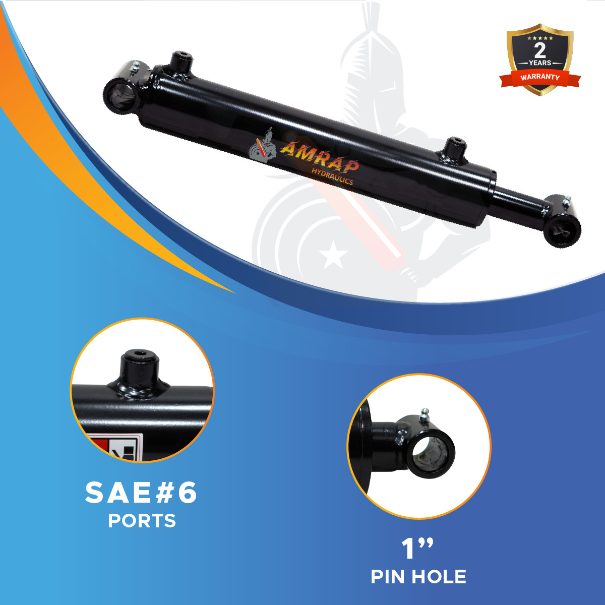 2×24 Hydraulic Cylinder 2″ Bore 24″ Stroke Double Acting Welded Cross Tube