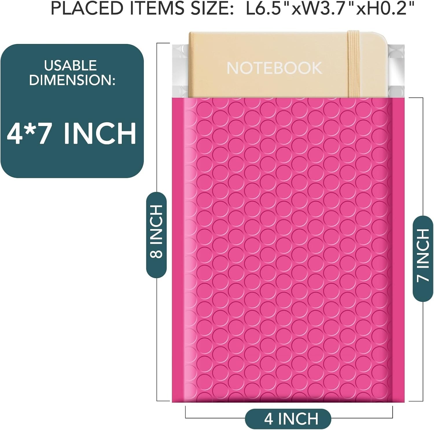 Poly Bubble Mailer 4×8″ 100pcs Padded Envelope Mailing Bags 4×7 Hot Pink #000