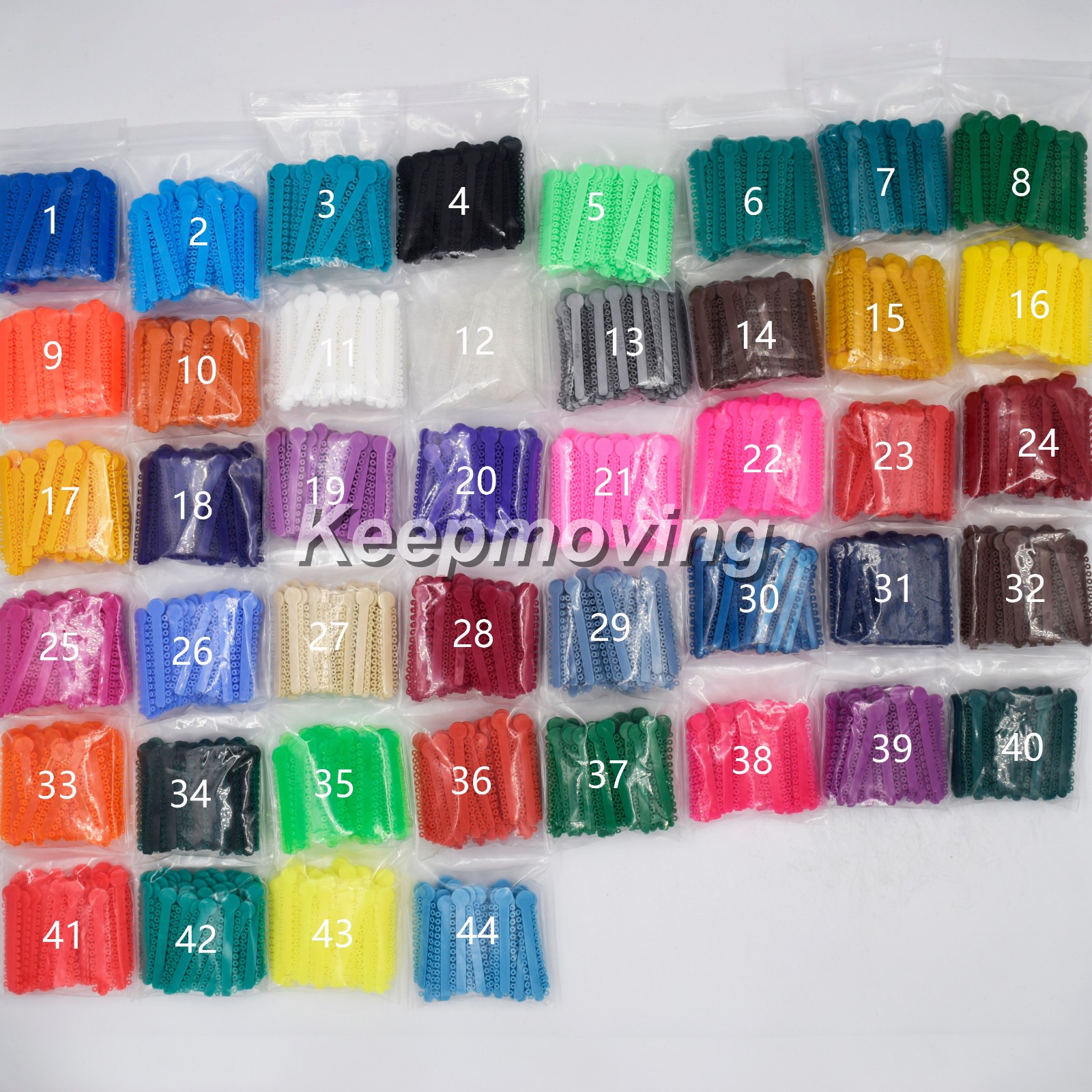 1040 Pcs/Pack Dental Orthodontic Ligature Ties Elastic Rubber Bands 44 Colors