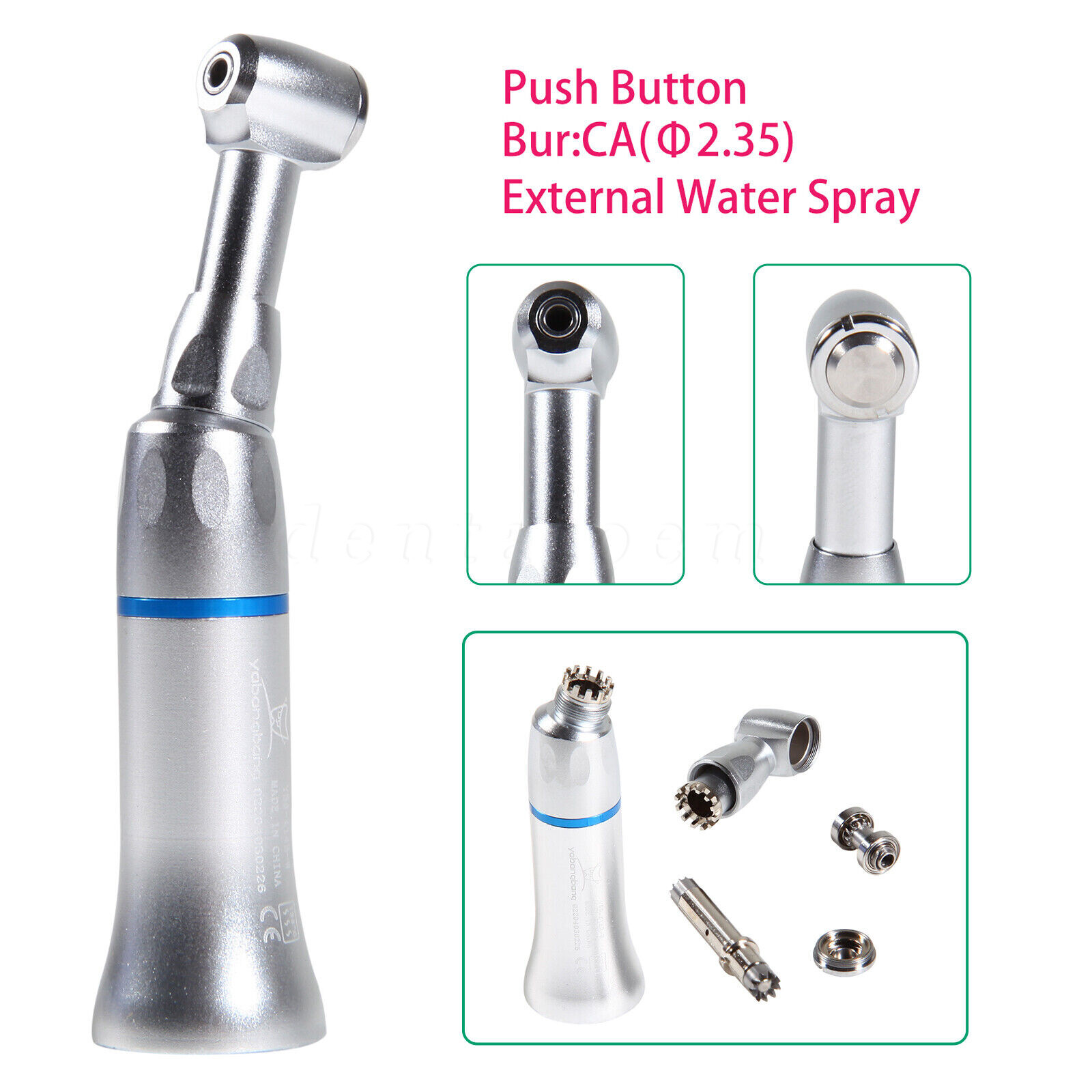 NSK Style Dental Slow Low Speed Contra Angle Handpiece Push Button Attach E-Type