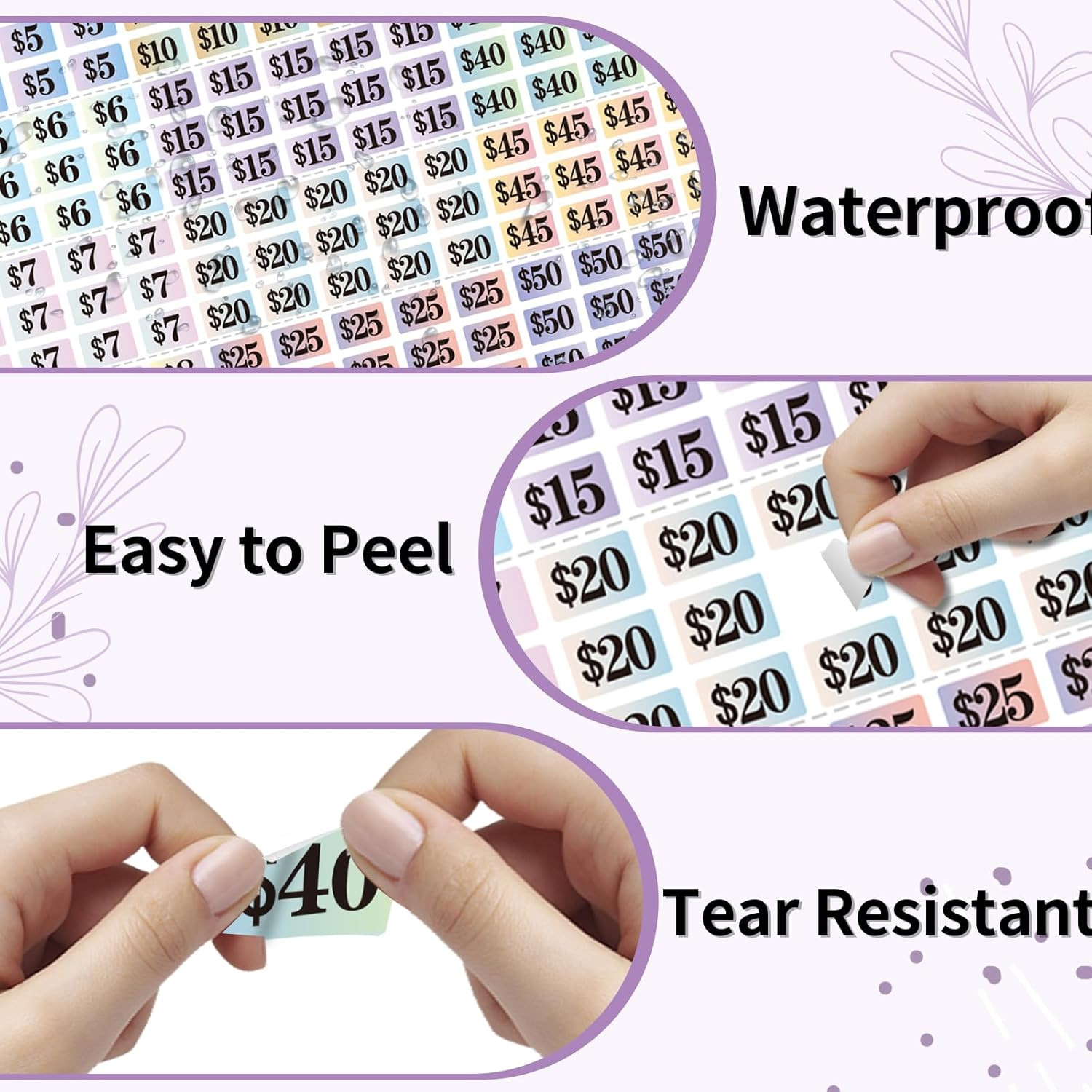 Garage Sale Stickers, 4050 Pcs 1/2″ X 3/4″ Rectangle Price Labels