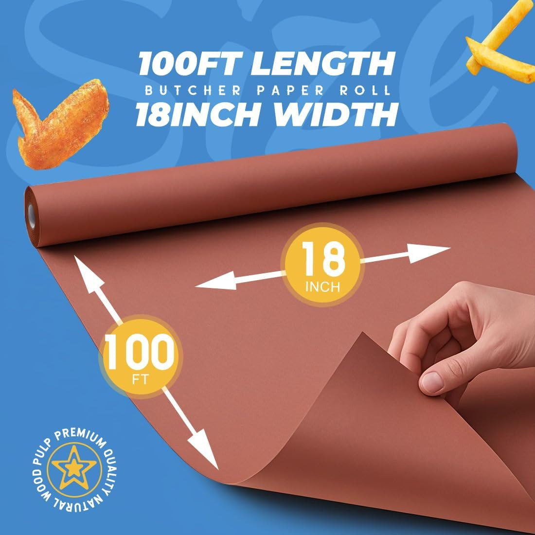 Pink Butcher Paper Roll 18″ X 1200″ (100′) for Smoker BBQ Grilling Smoking Meat