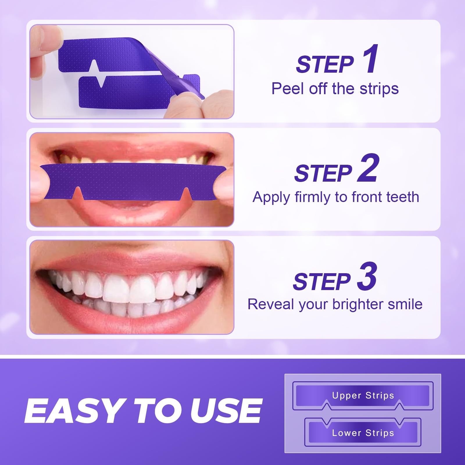 Purple Teeth Whitening Strips 28 Count – 14 Days 1 (Pack of 28),