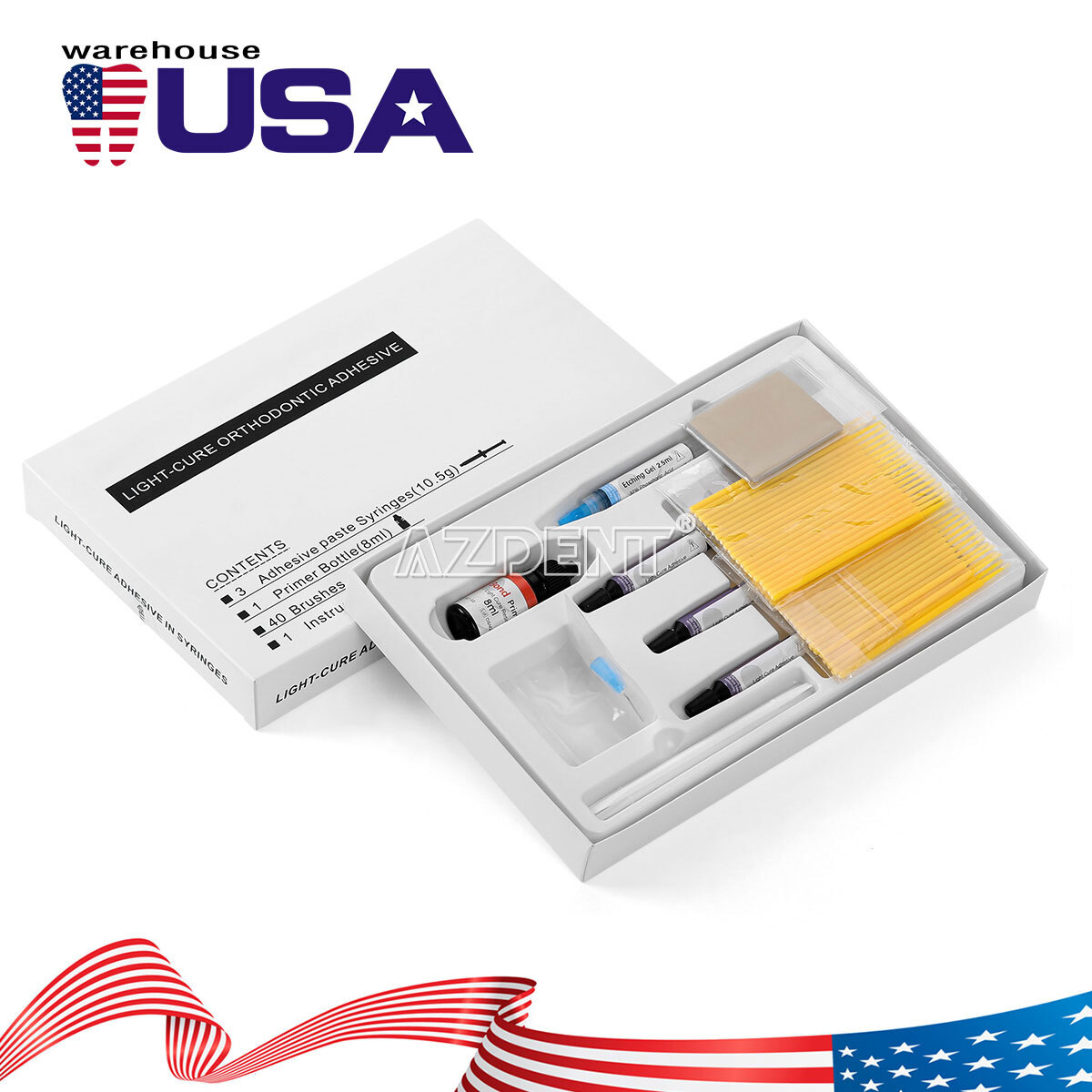 Dental Light Cure Orthodontic Bonding Bracket Light Cure Adhesive Kit
