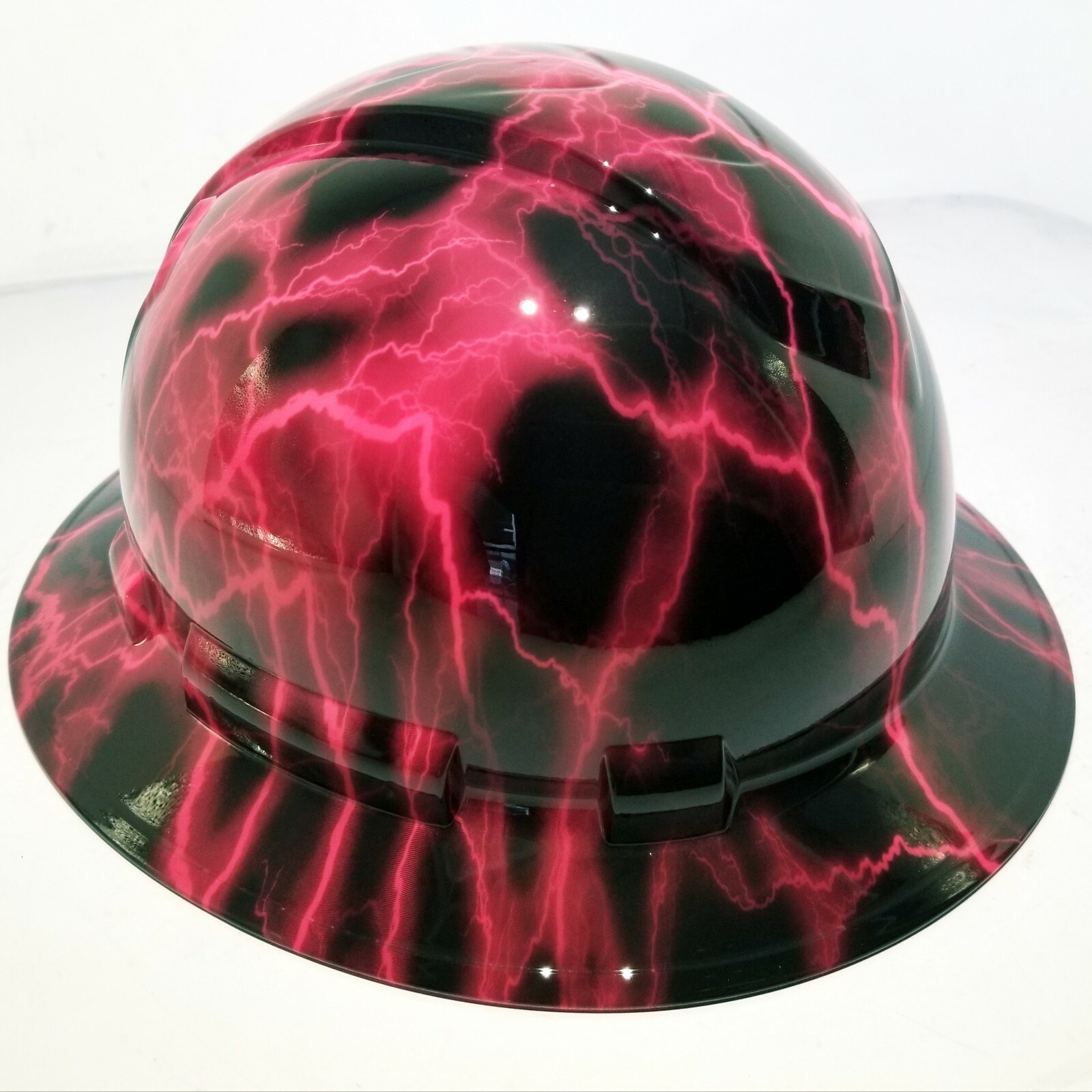 Hard Hat Full Brim Custom hydro dipped HOT PINK LIGHTNING BOLT NEW best price