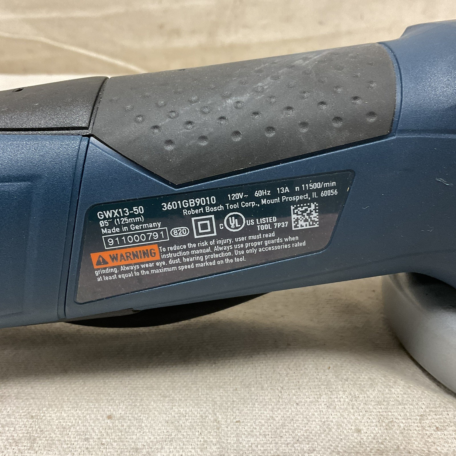 BOSCH GWX13-50 Angle Grinder 13A 11500rpm 5″ Wheel Dia 120V