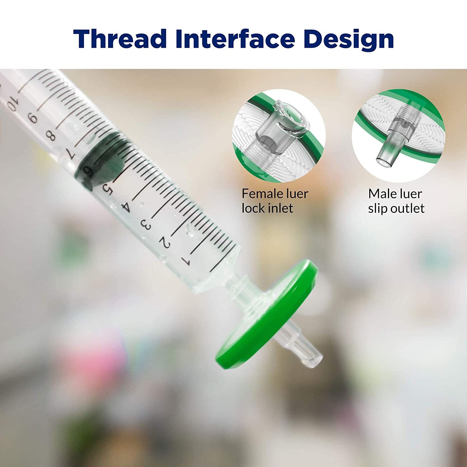 100pcs Lab PES STERILE Syringe Filter 33mm Diameter 0.22μm Pore Size Hydrophilic