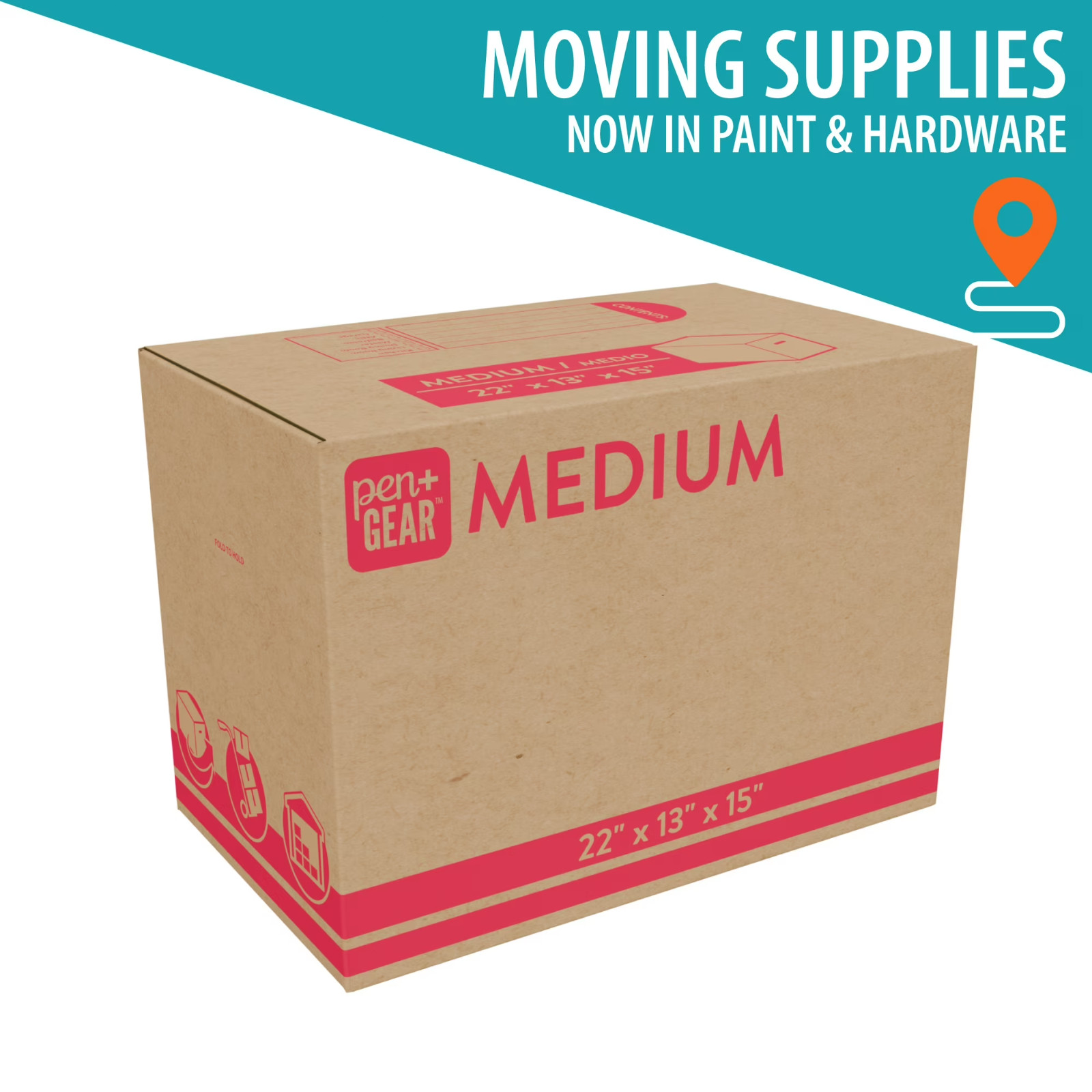(10 pack) Pen+Gear Medium Moving Boxes, 22 in. L x 13 in. W x 15 in. H, Kraft