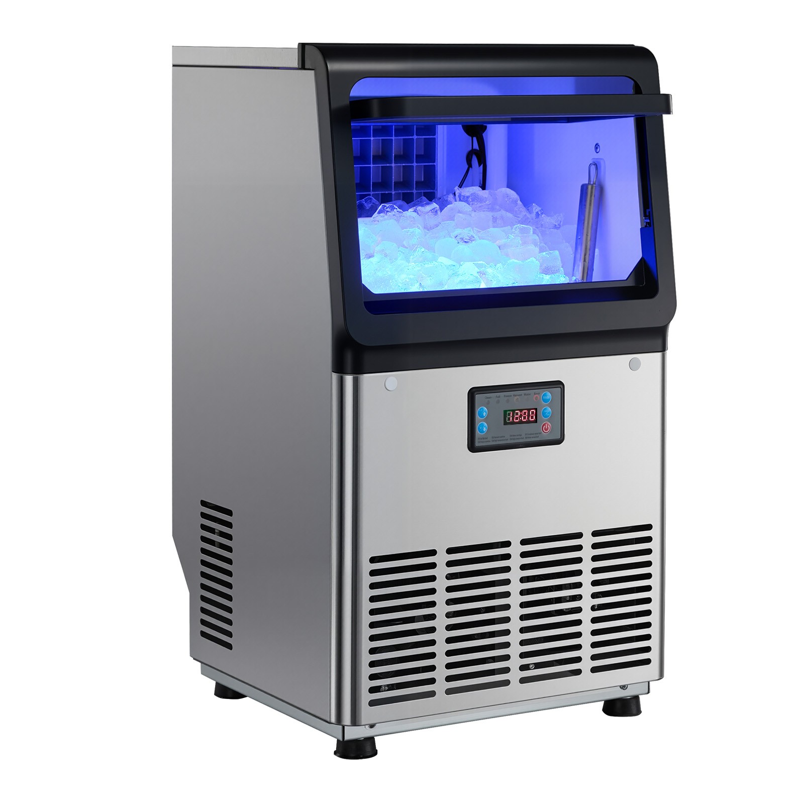 Uimoso Commercial Ice Maker 80 lbs/24h with 13lbs Storage for Bar and Restaurant