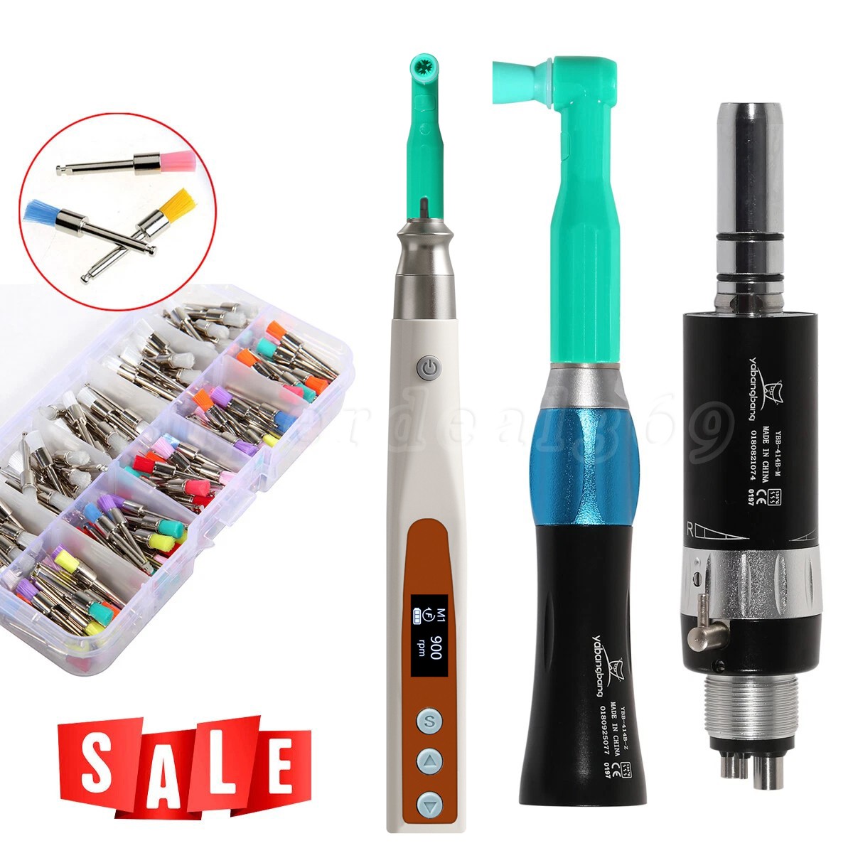 Dental Hygiene Prophy Handpiece /Straight Nosecone Black /Prophy Angle /Brushes