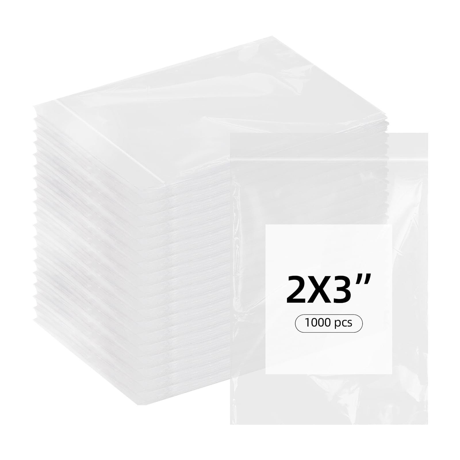1000 PCS Small Plastic Bags, 2×3 Inch Mini Zip Baggies Resealable Little Poly