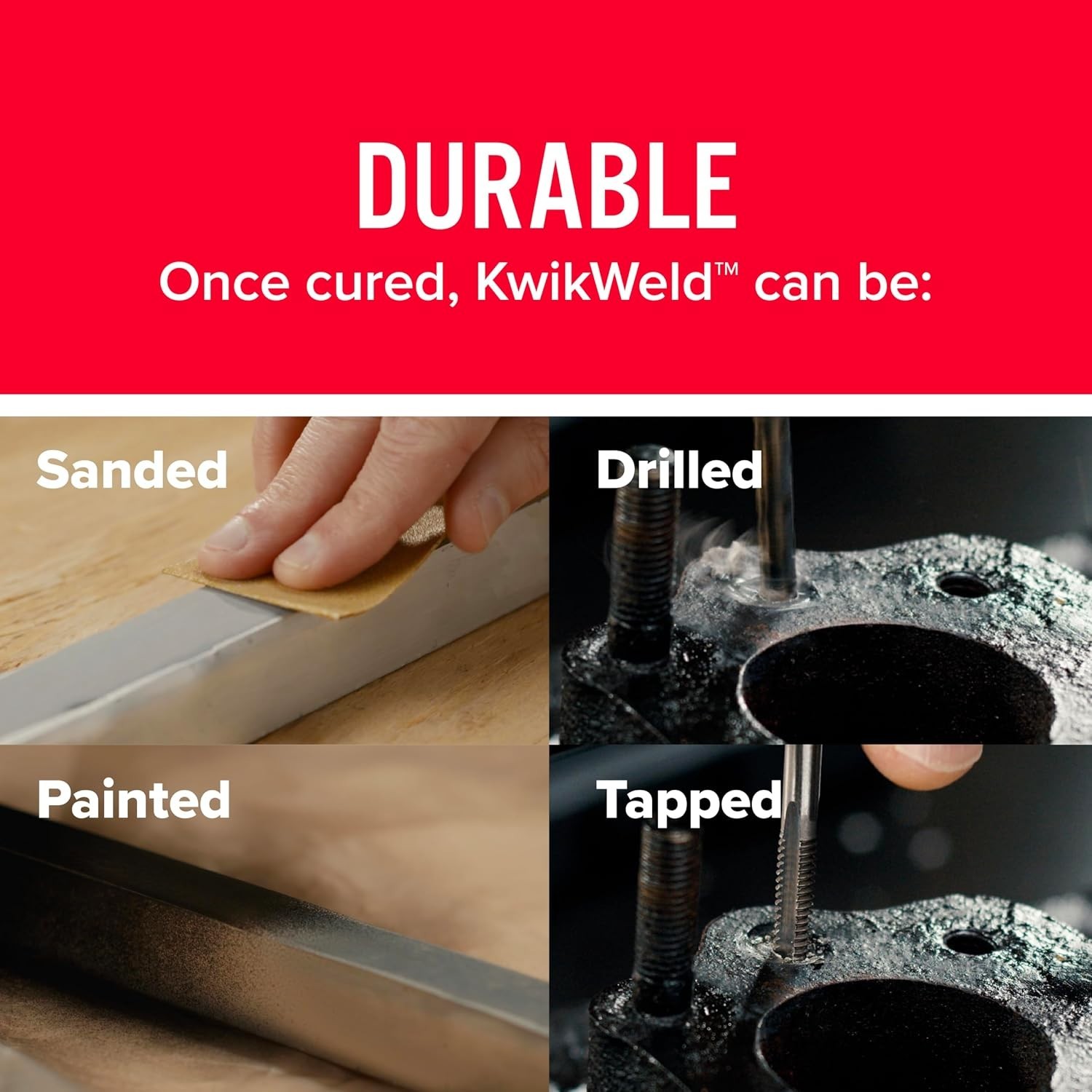 KwikWeld 2 oz Dark Grey Quick-Setting Epoxy | Steel Reinforced for DIY Repairs