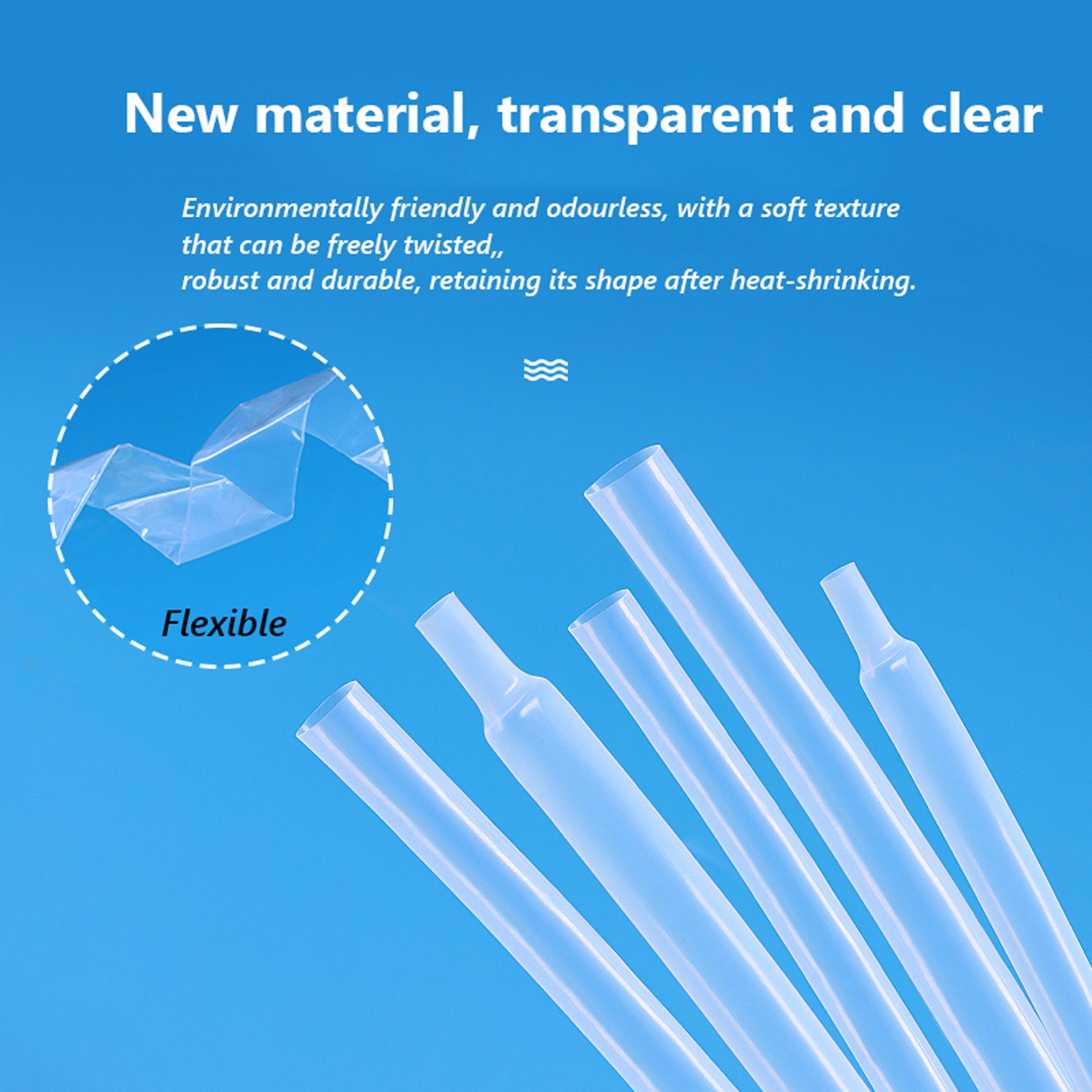 Clear 4:1 PTFE Heat Shrink Tubing 260°C HIGH TEMP Tube Preservative Sleeving