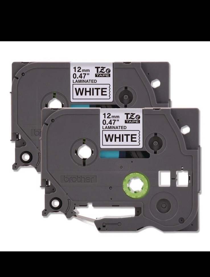 2 pack Brother P-Touch genuine original OEM TZe-231 BLACK ON WHITE Label Tape