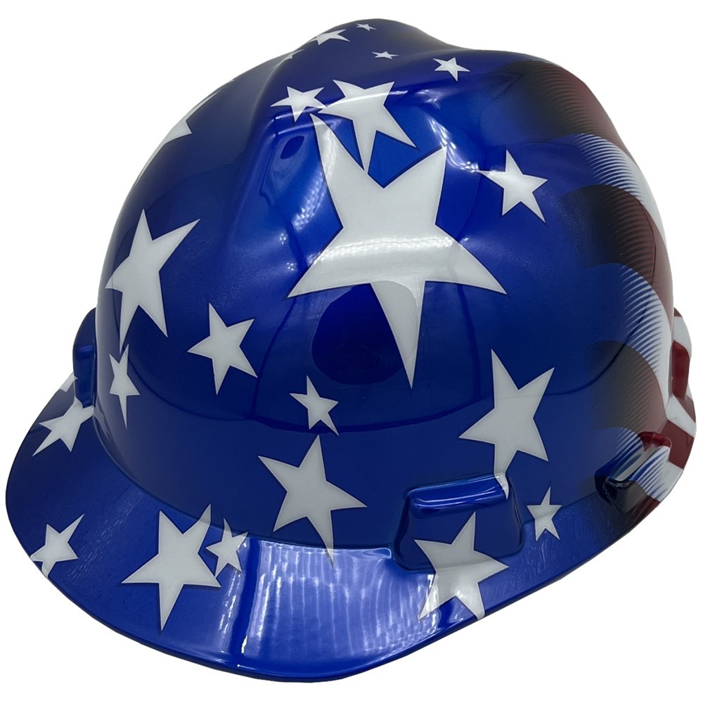 MSA Freedom Series Cap Style Hard Hat One Touch Suspension – Stars and Stripes