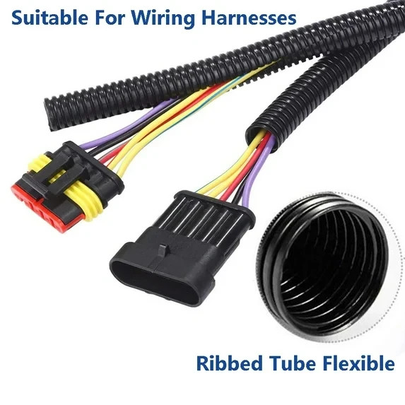 ALL SIZES 1 FT – 100 FOOT Split Wire Loom Polyethylene Tubing Marine Conduit LOT