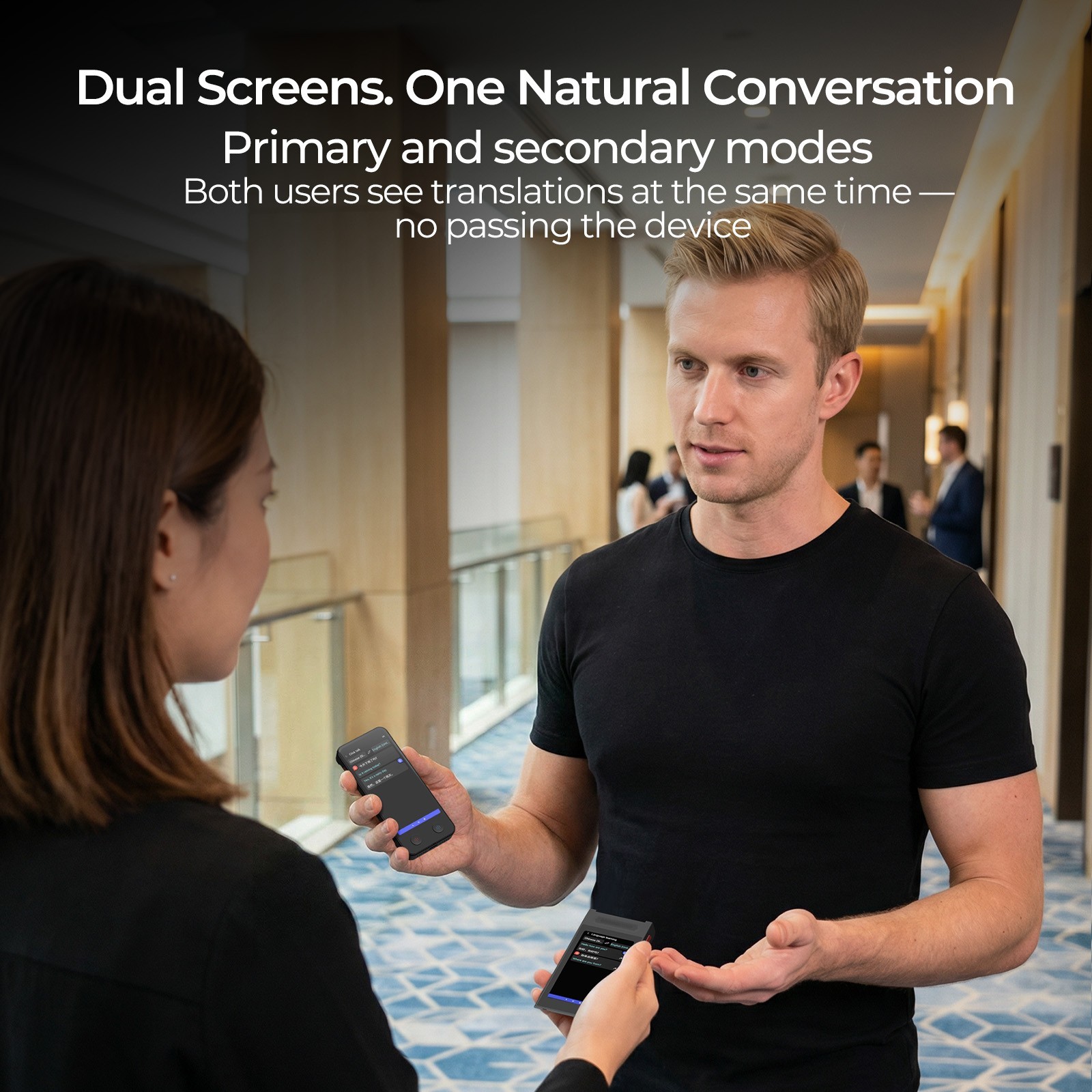 iTour Dual-Screen Real-Time Language Translator Device for Business Travel Learn