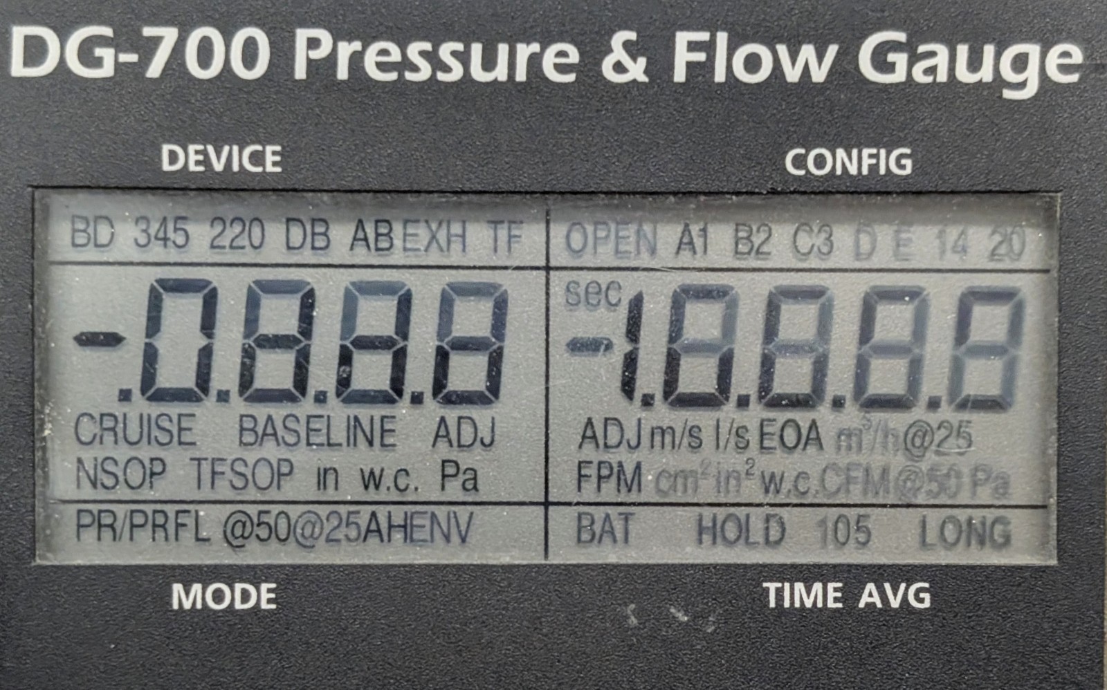 TEC DG-700 blower door manometer pressure flow gauge with USB TESTED warranty