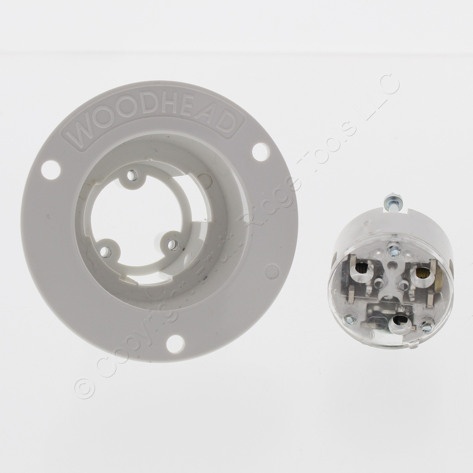 Woodhead 2407MB Safeway Male Flanged Inlet 3P3W 15A 125V 10A 250V Non-NEMA