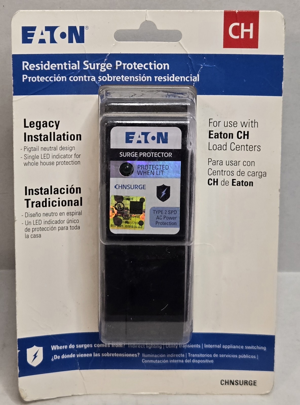 CH Eaton Surge Protector CHNSURGE 120/240 V Cutler Hammer Type 2