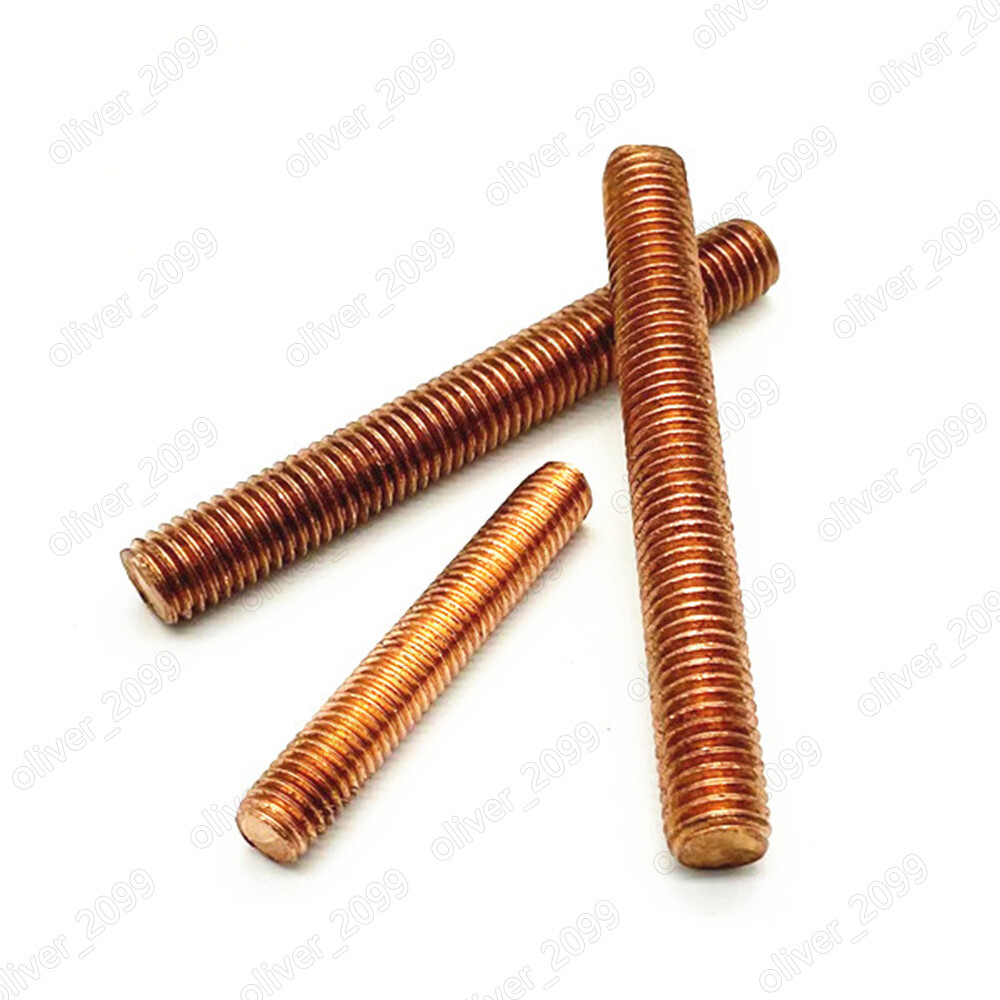 M4 M5 M6 M8 M10 M12 99.9% Pure Copper Threaded Rods Metric Thread Stud Bolts