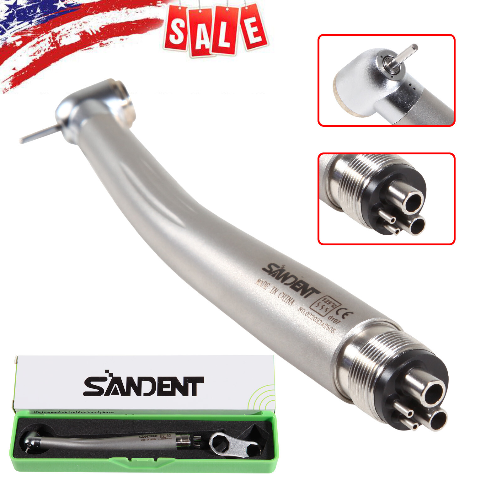 SANDENT NSK PANA MAX Style Dental High Speed Handpiece Standard Head push 4 hole
